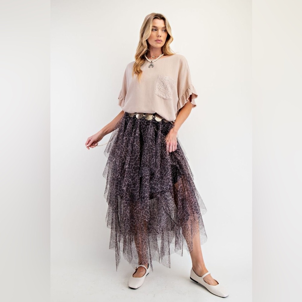 Easel ANIMAL PRINT POWER MESH BALLERINA SKIRT - Picture 3 of 5